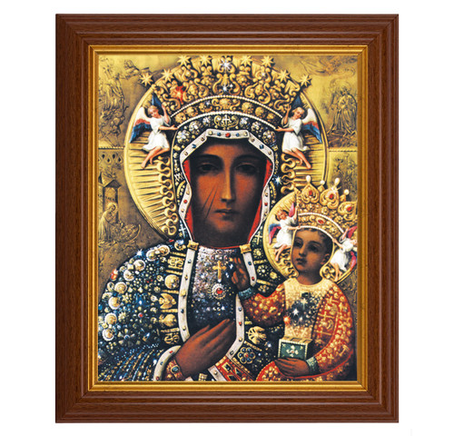Our Lady of Czestochowa Dark Walnut Framed Art