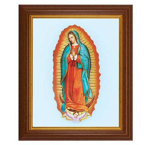 Our Lady of Guadalupe Dark Walnut Framed Art | Style B