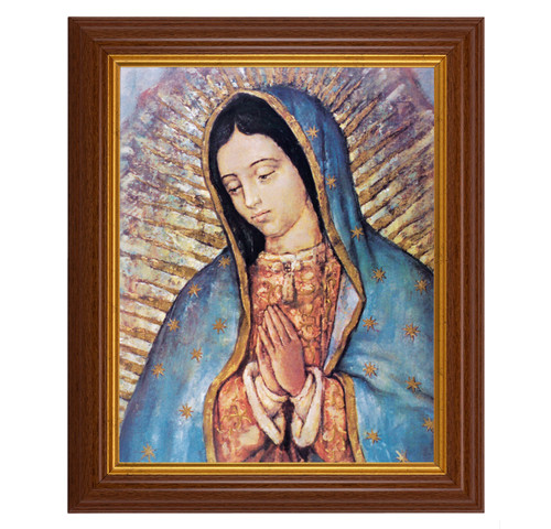 Our Lady of Guadalupe Dark Walnut Framed Art | Style C