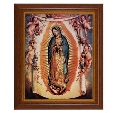 Our Lady of Guadalupe with Angels Dark Walnut Framed Art