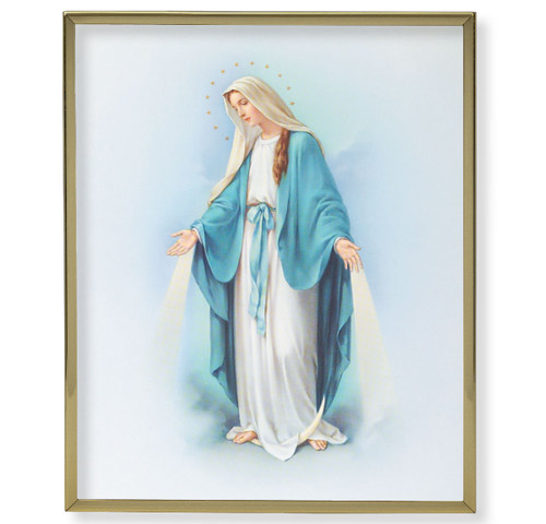 Our Lady of Grace Plain Gold Framed Plaque Art | Style B