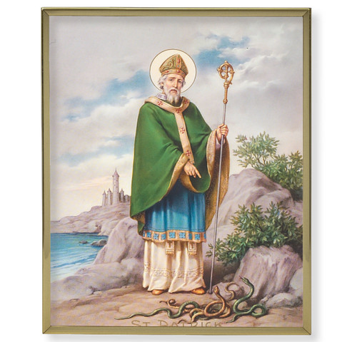 St. Patrick Plain Gold Framed Plaque Art