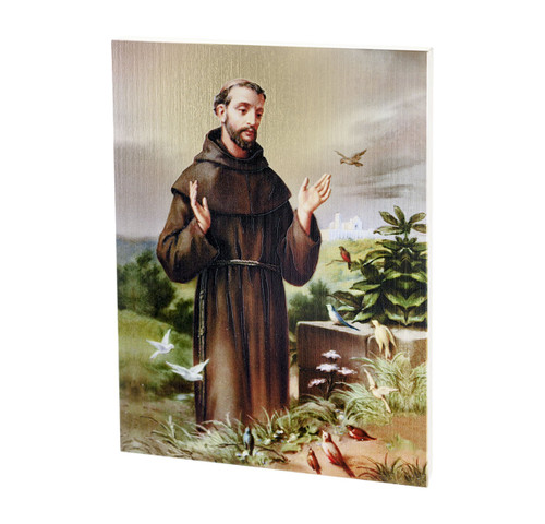 St. Francis Textured Wood Print | Style A | 7 1/2" x 10"