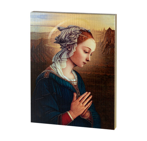 Lippi-Madonna Textured Wood Print | 7 1/2" x 10"