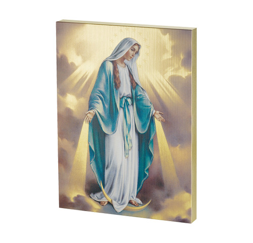 Our Lady of Grace Textured Wood Print | 7 1/2" x 10"