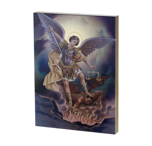 St. Michael Textured Wood Print | 7 1/2" x 10"