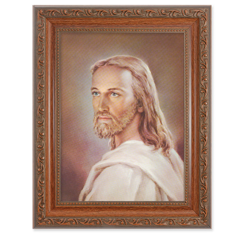 Head of Christ Antique Mahogany Finish Framed Art