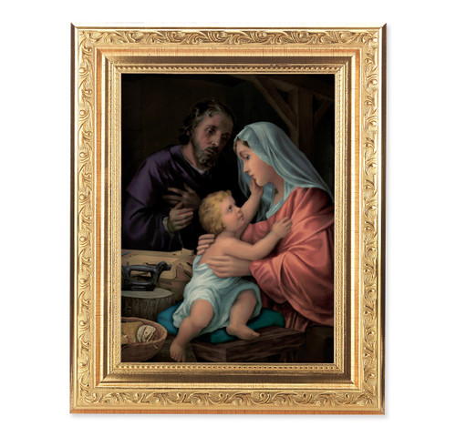 Holy Family Ornate Antique Gold Framed Art | Style B