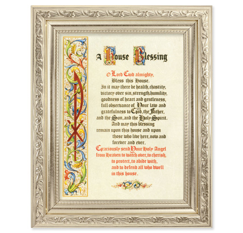 House Blessing Ornate Silver Framed Art