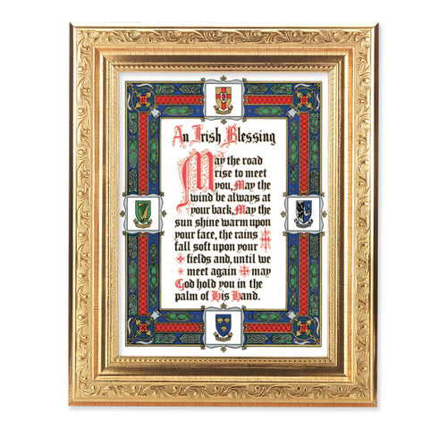 Irish Blessing Ornate Antique Gold Framed Art