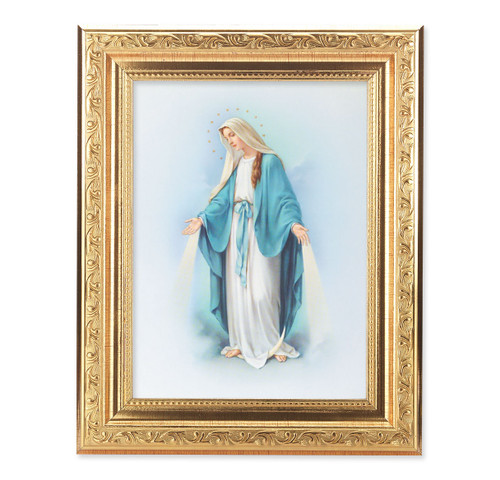 Our Lady of Grace Ornate Antique Gold Framed Art