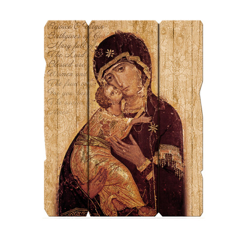 Our Lady of Vladimir Wood Wall Plaque | 11" x 14"