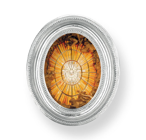 Holy Spirit Oval Framed Print | Silver Frame