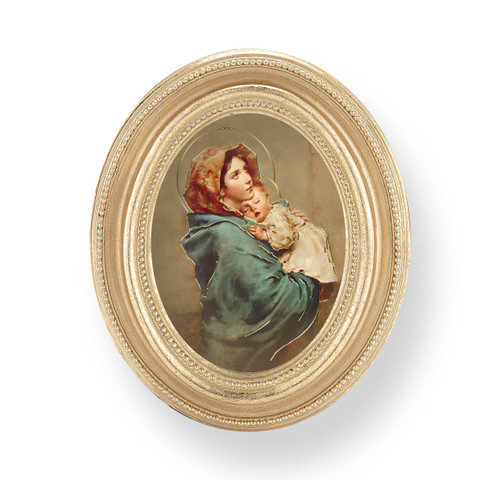 Madonna of the Street Oval Framed Print | Gold Frame
