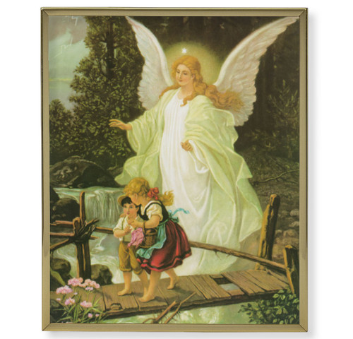 Guardian Angel Gold Framed Art | 11" x 14"