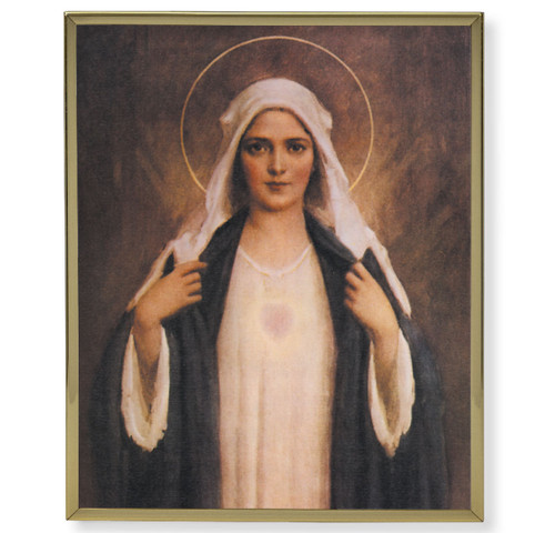 Immaculate Heart of Mary Gold Framed Art | 11" x 14" | Style B