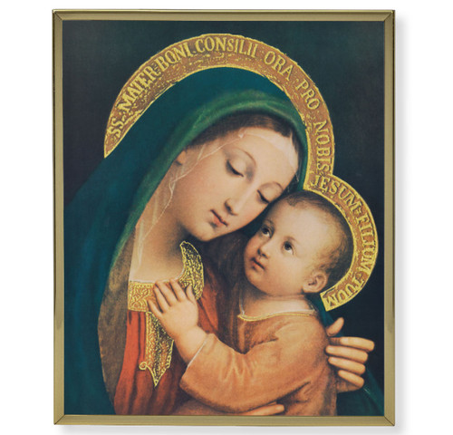 Our Lady of Good Counsel Gold Framed Art | 11" x 14"