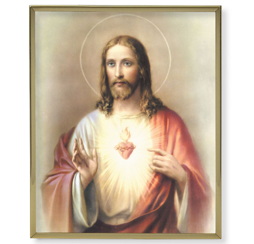 Sacred Heart of Jesus Gold Framed Art | 11" x 14" | Style C