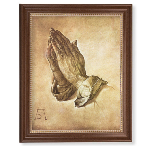 Praying Hands Dark Walnut Framed Art | 11" x 14"