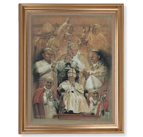 St. John Paul II Collage Gold Framed Art | 11" x 14"