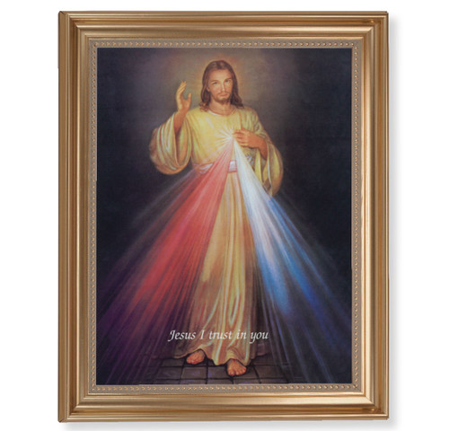 Divine Mercy Classic Gold Framed Art | 11" x 14" | Style A