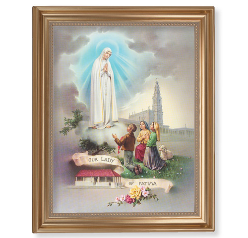 Our Lady of Fatima Classic Gold Framed Art | 11" x 14"