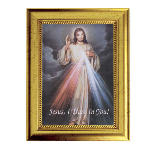 Divine Mercy Gold-Leaf Framed Art | 5" x 7"