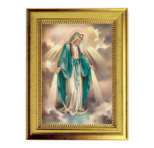 Our Lady of Grace Gold-Leaf Framed Art | 5" x 7"