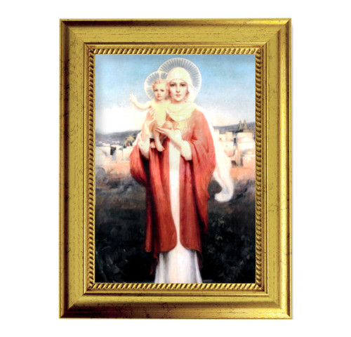 Our Lady of Jerusalem Gold-Leaf Framed Art | 5" x 7"