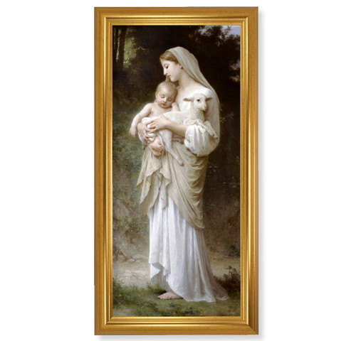 Divine Innocence Gold Framed Art | 12" x 26"