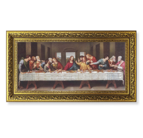 Last Supper Gold-Leaf Wood Framed Art | 12" x 19"