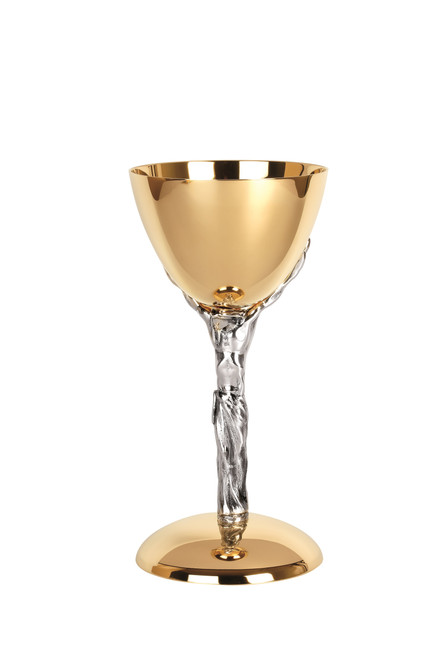 #5385 Christ Holding Cup Chalice with Scale Paten | 9 1/4", 8oz. | 24K Gold-Plated