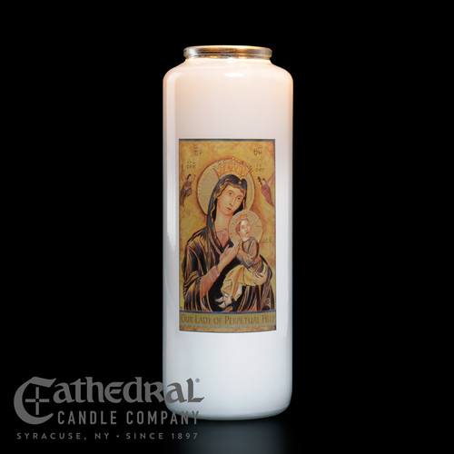 Our Lady of Perpetual Help 6-Day Glass Candles | Case of 12