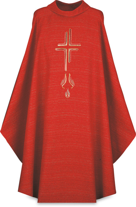 #2160 Embroidered Pentecostal Gothic Chasuble | Roll Collar | Multiple Fabrics Available