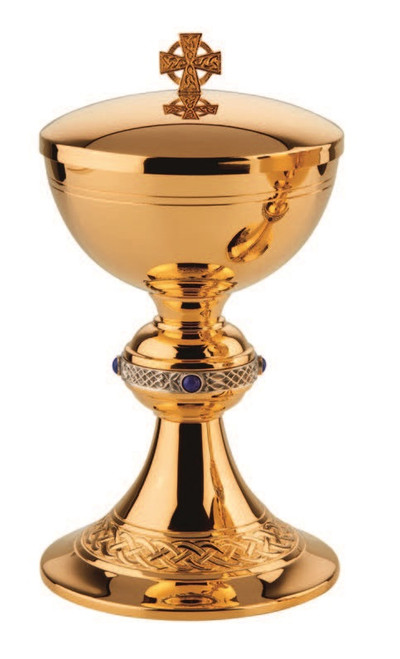 #2236 Celtic Design Covered Ciborium | 24K Gold-Plated