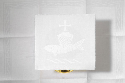 Embroidered Fish & Loaves Altar Linen Set | 100% Linen