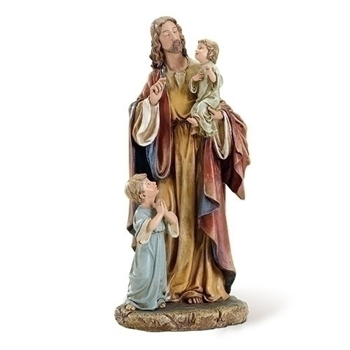 10" Jesus with Children Statue | Resin/Stone