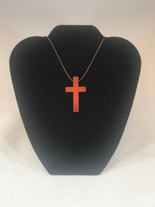 Wood Cross Necklace | 25" Rope Cord