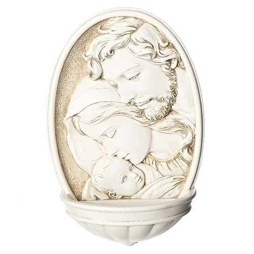 8" Holy Family Holy Water Font | Resin/Stone