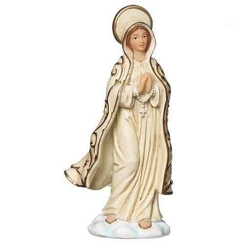 4" Our Lady of Fatima Figure & Prayer Card | Gift Boxed | Patrons & Protectors