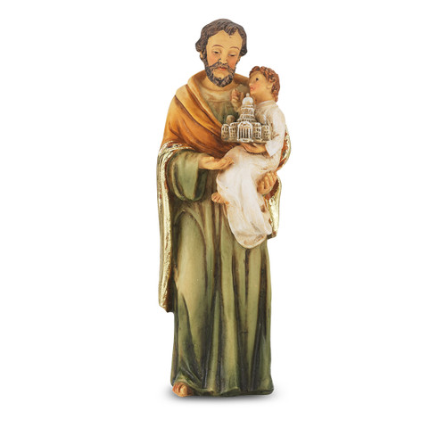 4" Saint Joseph (Foster Father of Jesus) Resin Statue
