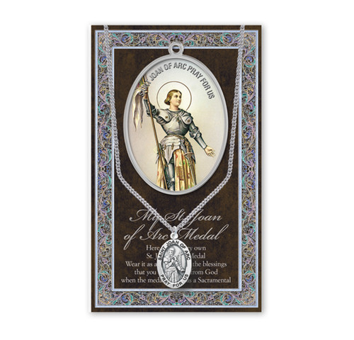 Saint Joan of Arc Biography Pamphlet and Patron Saint Medal