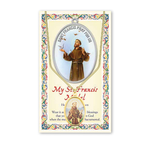 Saint Francis Patron Saint Enameled Medal