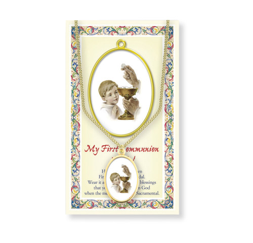 Boys First Communion Patron Saint Enameled Medal