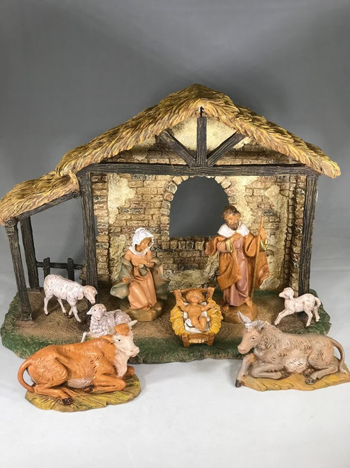 5" Italian Fontanini Nativity Full Set | 8 Pieces | Resin Stable | Retired