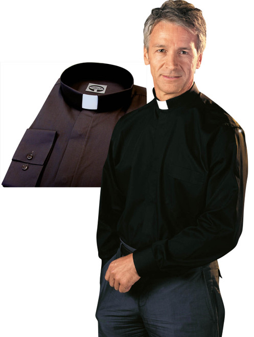 Black Classico | Tab Collar | Long Sleeve | 100% Cotton | Made in Belgium