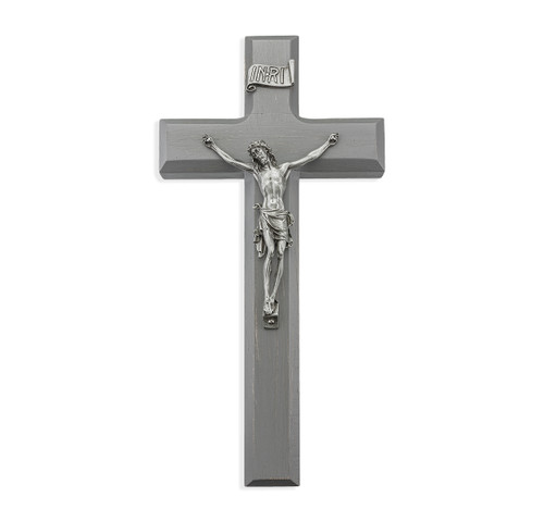 Camtry Gray Wood Wall Crucifix, 10" | Style F