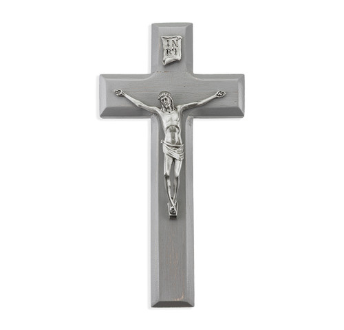 Camtry Gray Wood Wall Crucifix, 9"