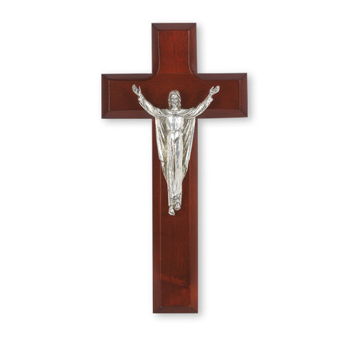 Dark Cherry Risen Christ Crucifix, 8"