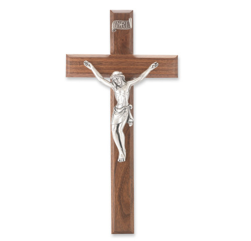 Genuine Walnut Crucifix, 12" | Style A